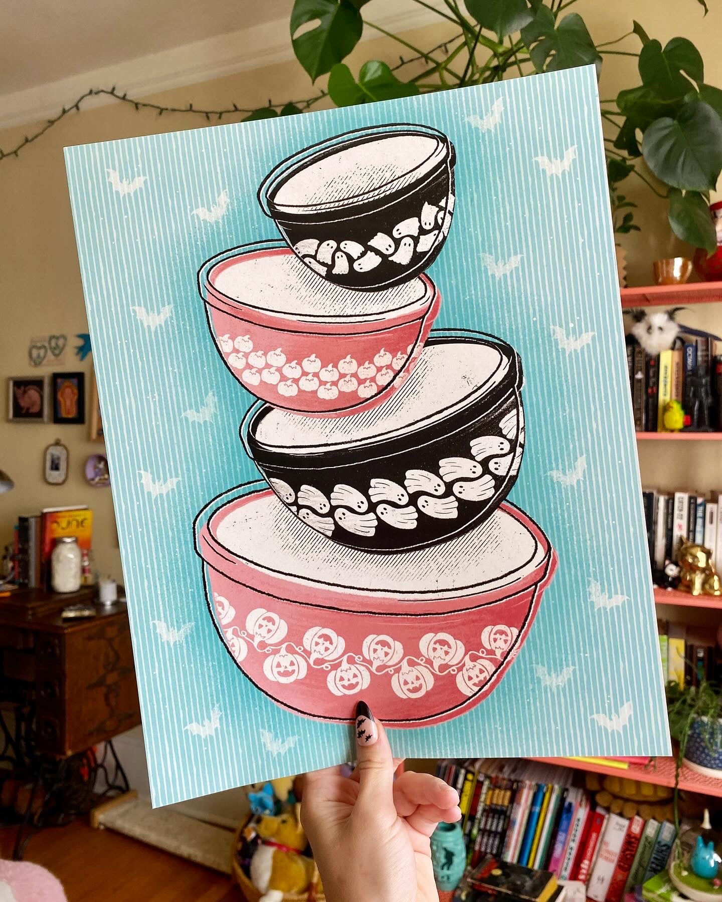 Spooky Pyrex Bowls Print