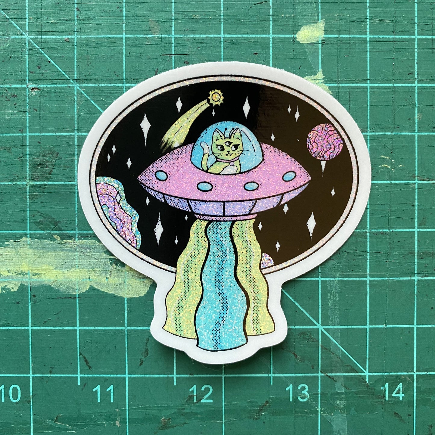 UFO Cat Sticker