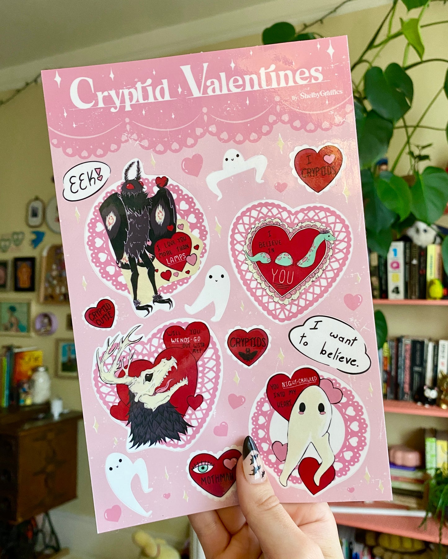 Crytpid Valentine Sticker Sheet