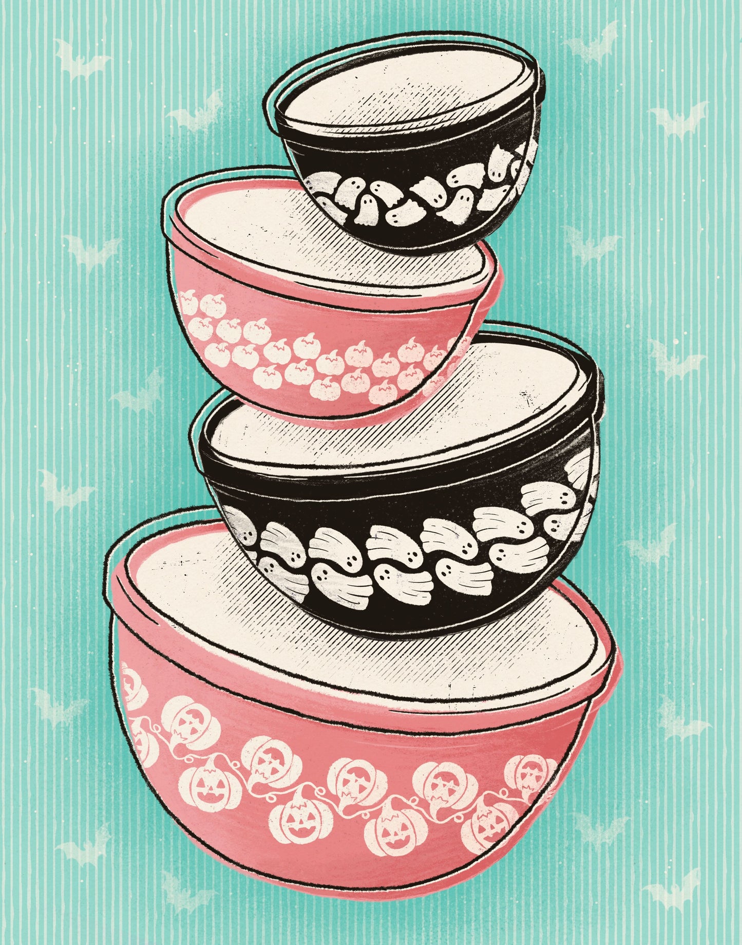 Spooky Pyrex Bowls Print
