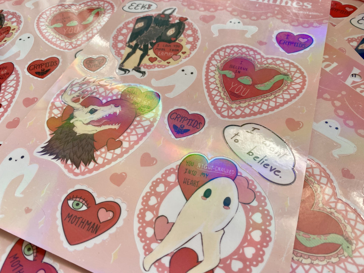 Crytpid Valentine Sticker Sheet