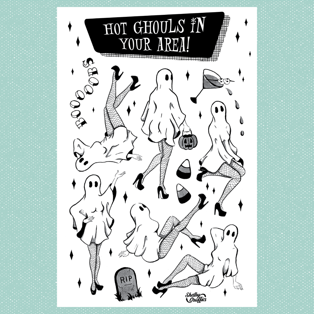 Pinup Ghouls Sticker Sheet
