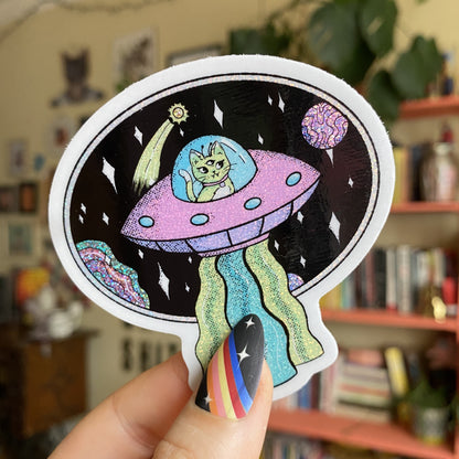 UFO Cat Sticker