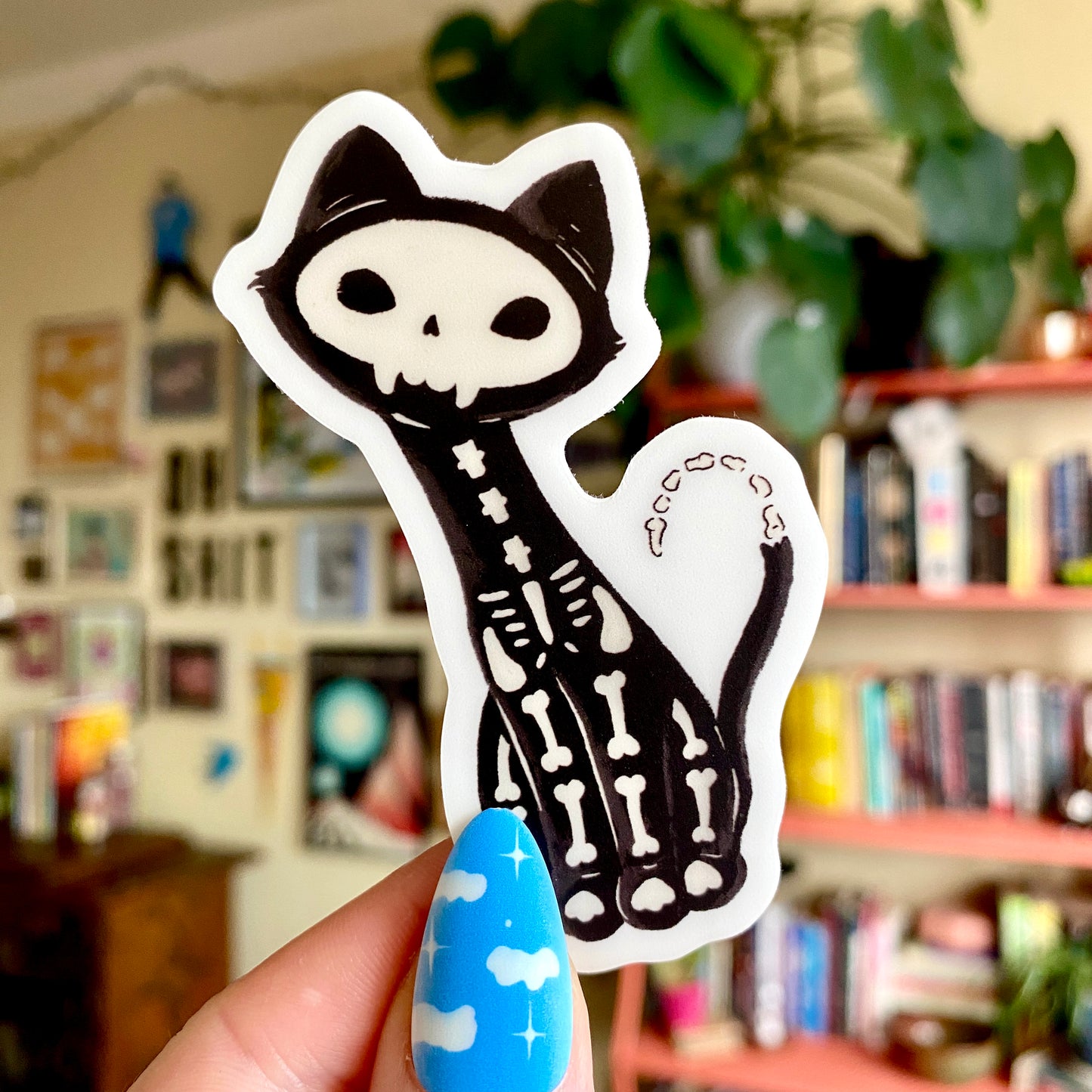 Retro Skeleton Cat - Glow in the Dark