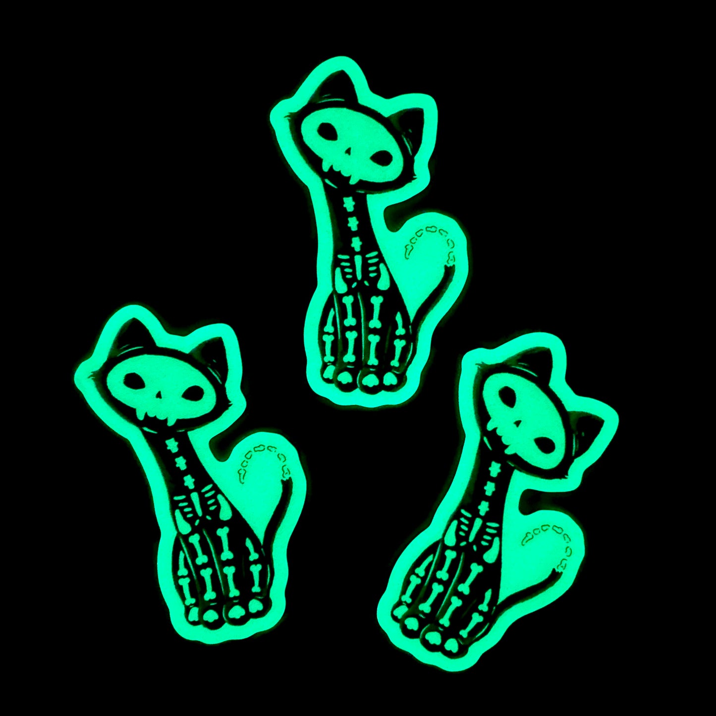 Retro Skeleton Cat - Glow in the Dark