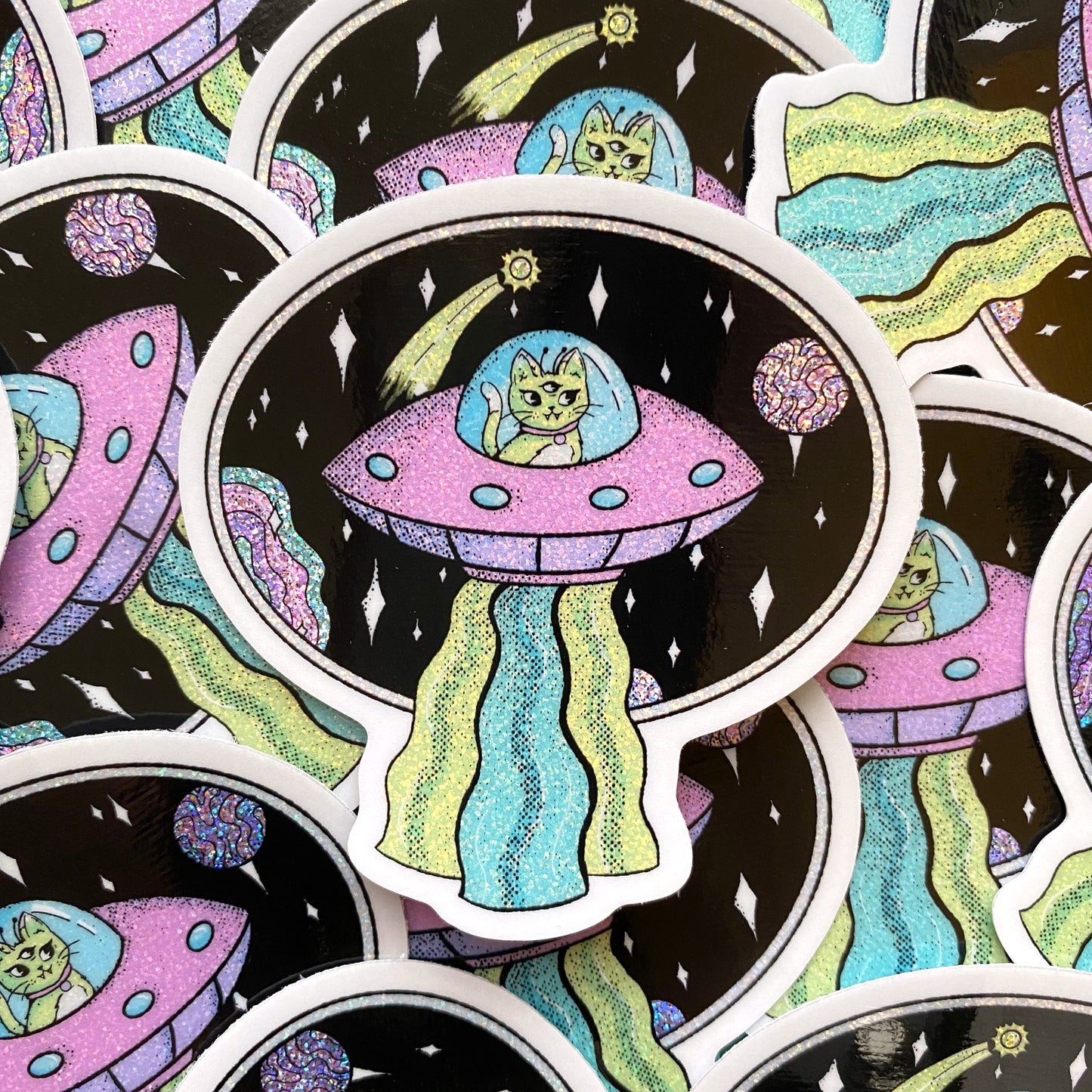 UFO Cat Sticker