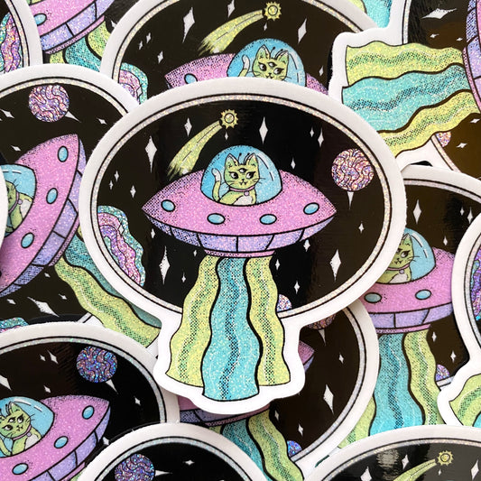 UFO Cat Sticker