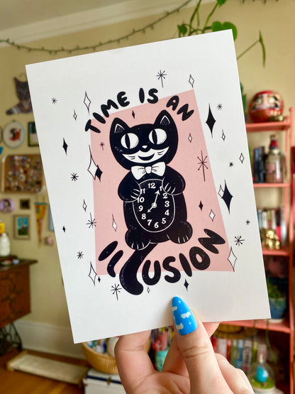 Kitty Clock Print