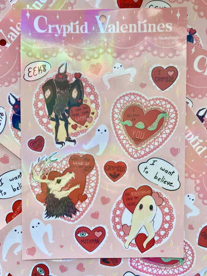 Crytpid Valentine Sticker Sheet